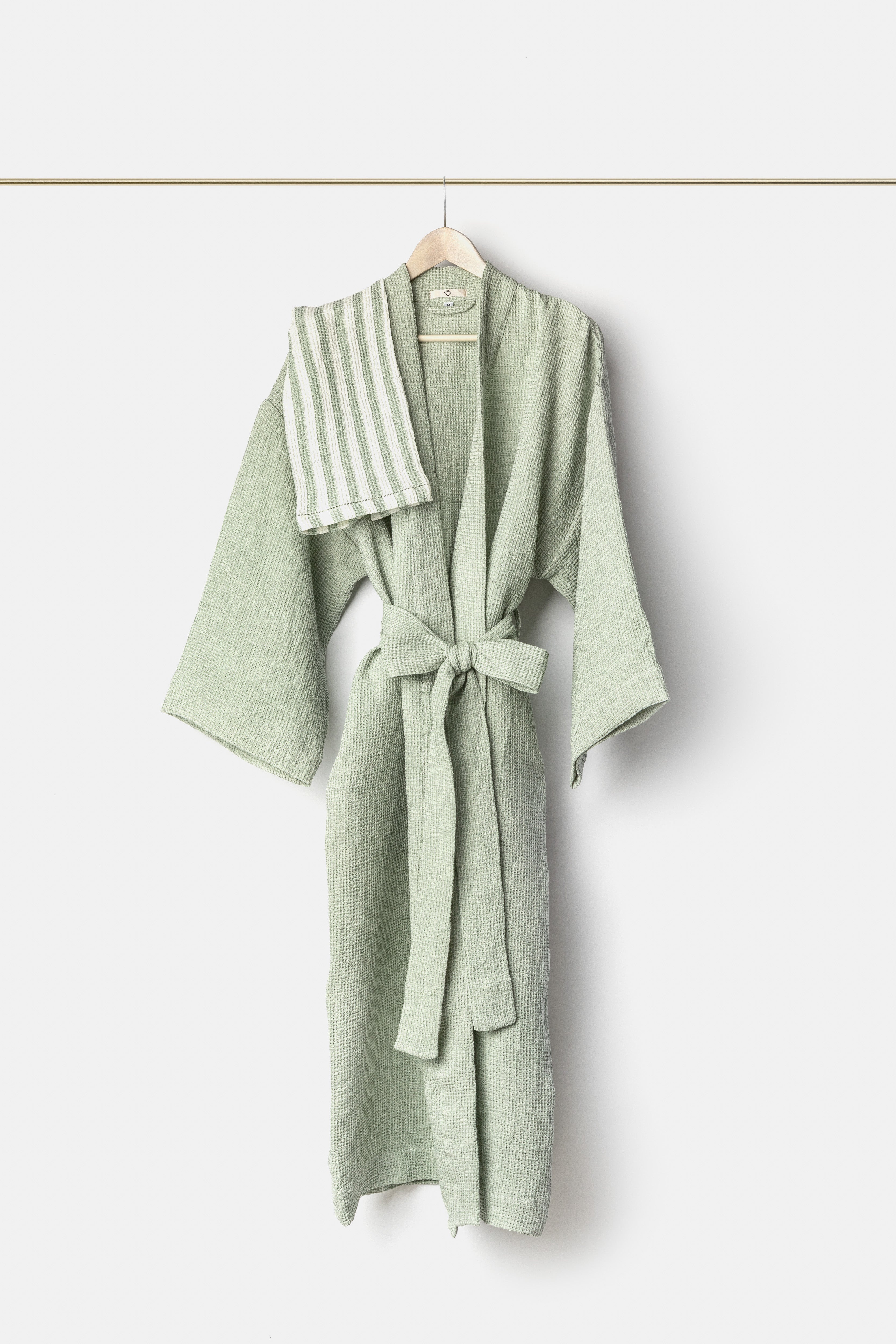 "Montecatini" bath robe in Parà Green