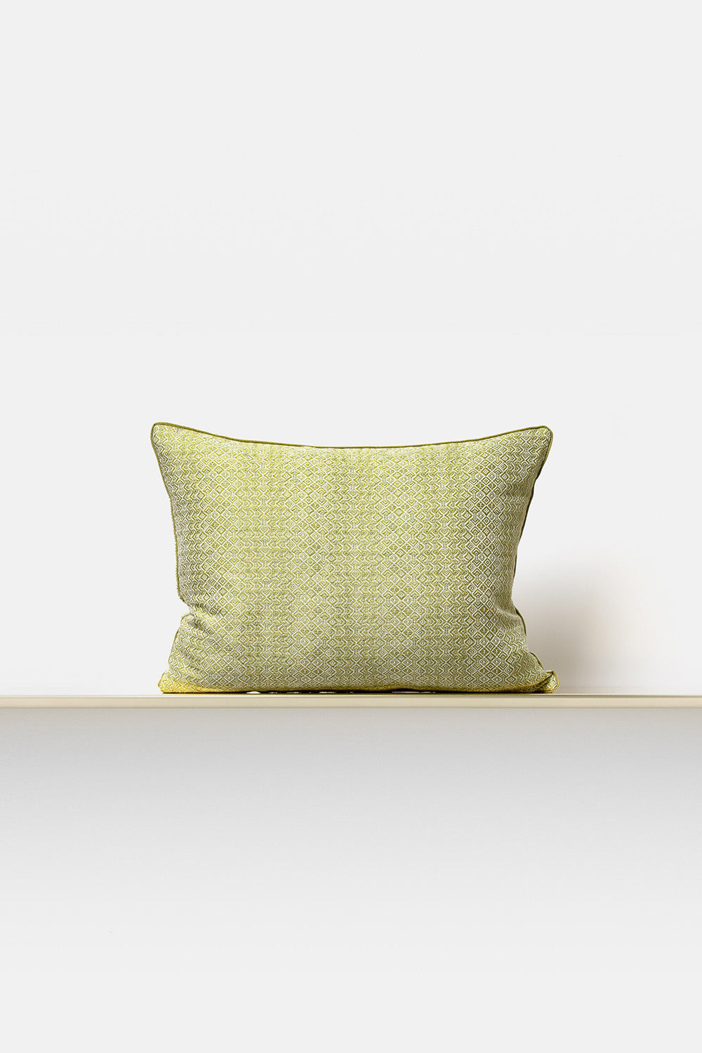 "Intreccio" rectangular cushion in Chartreuse