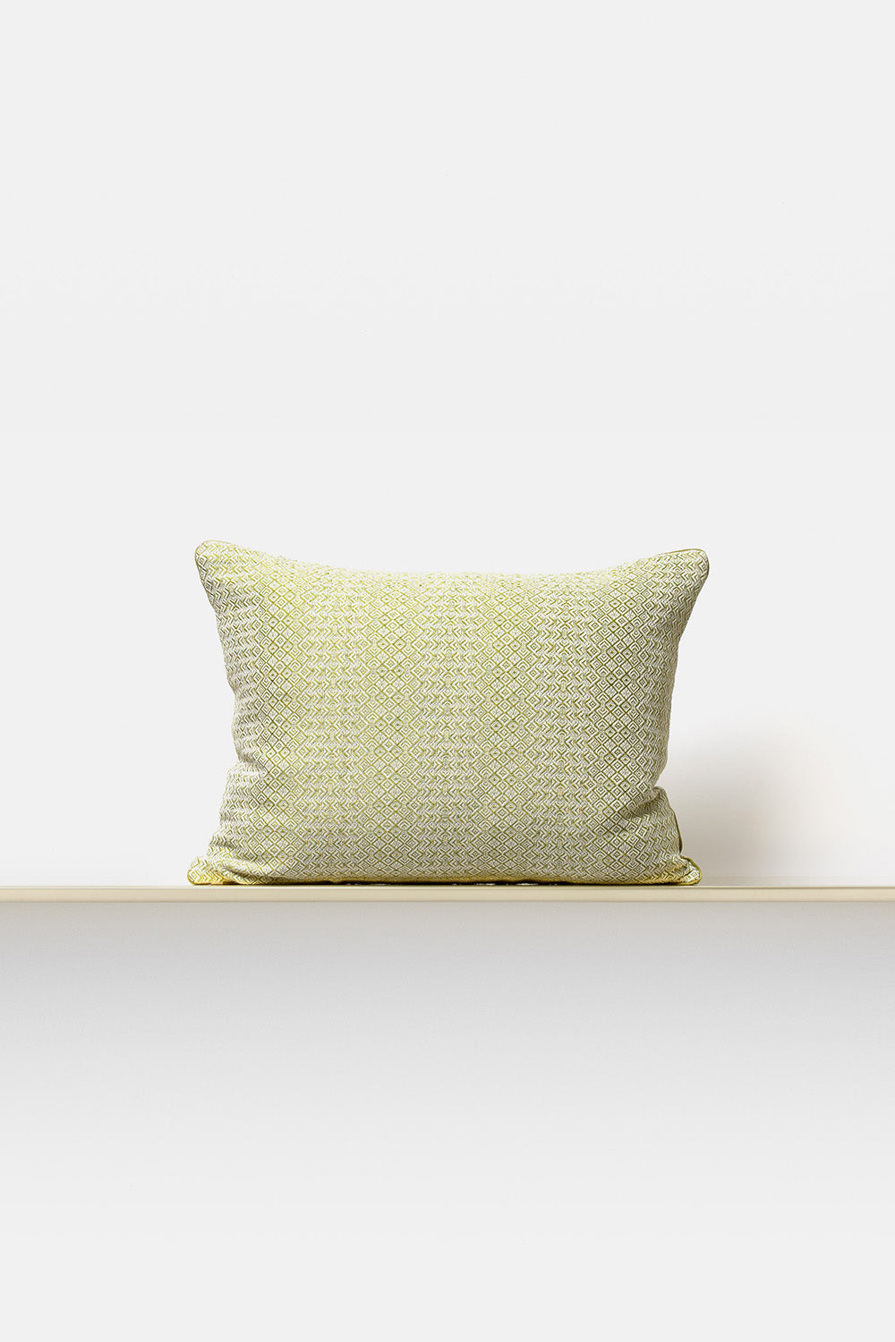 "Intreccio" rectangular cushion in Chartreuse