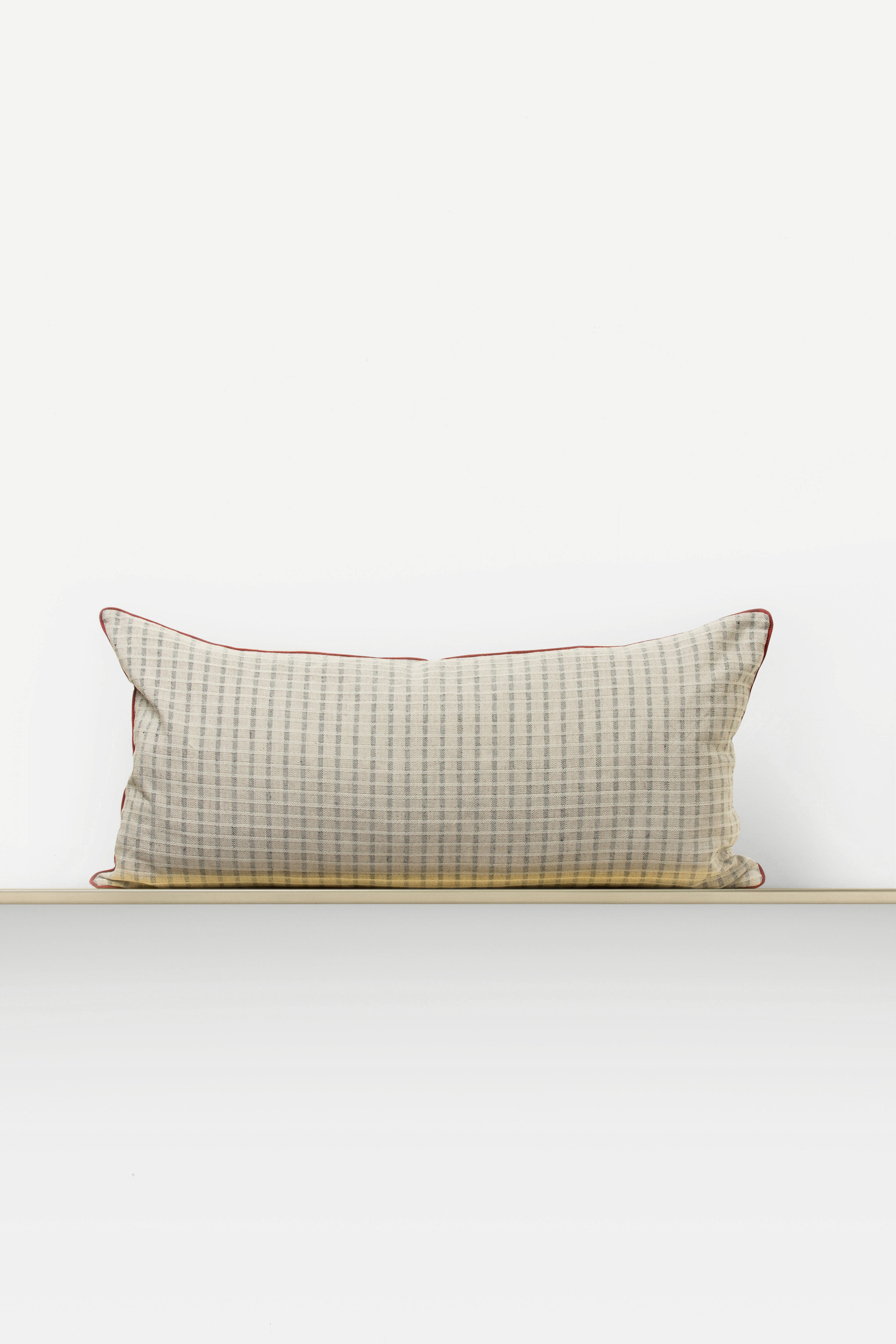"F58" long cushion in Stone Grey / Black